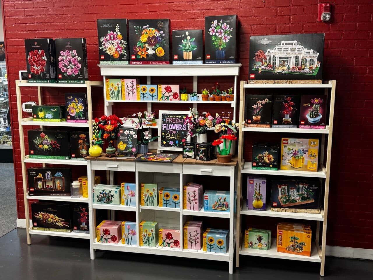 Shelves of LEGO® Botanicals sets